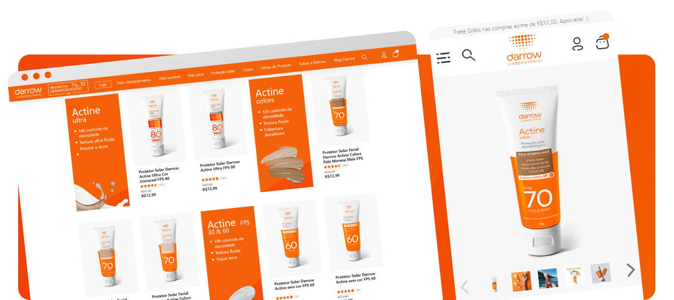Darrow website screens showing both the desktop and mobile version.