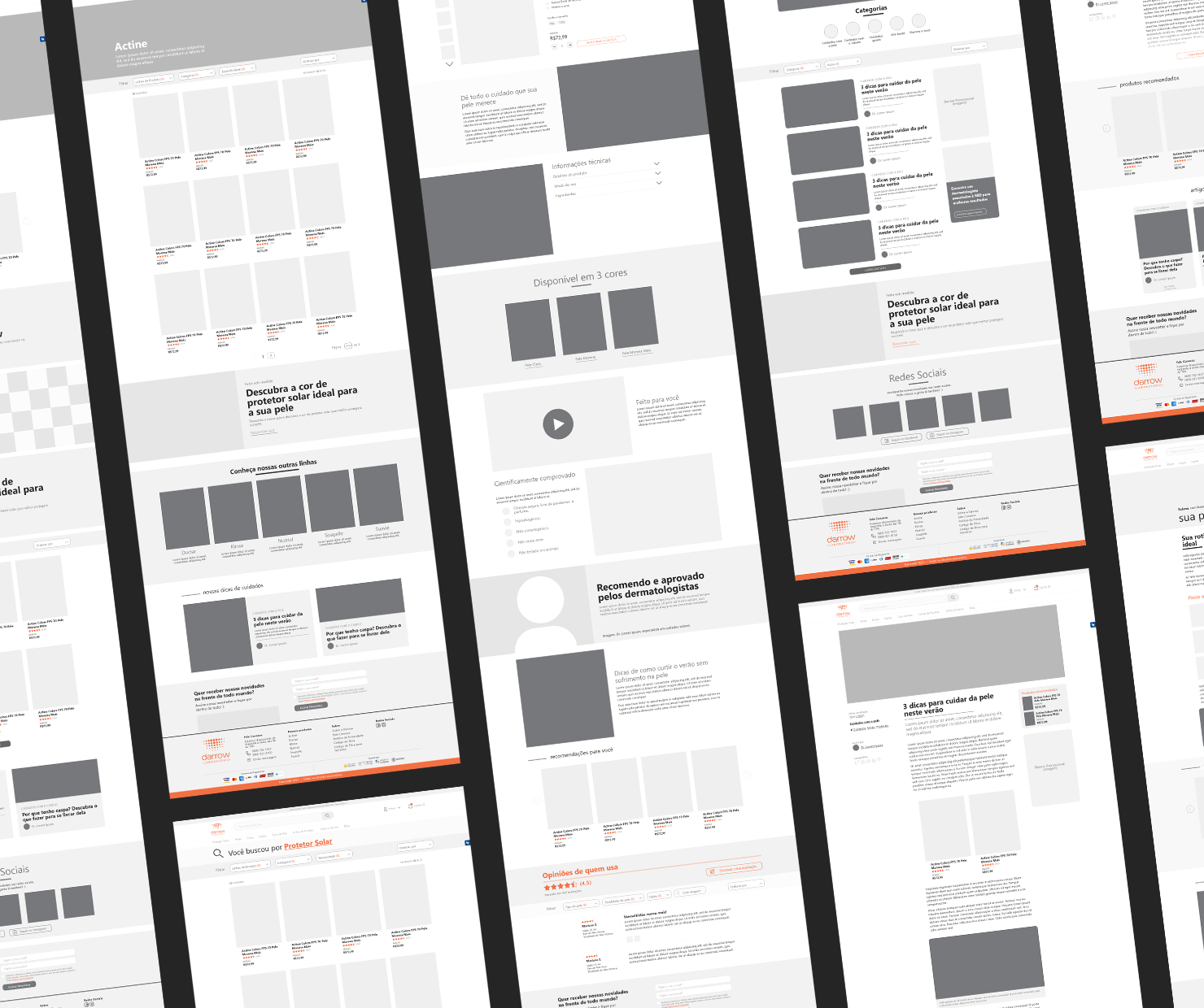 Mid-fidelity prototypes on desktop.