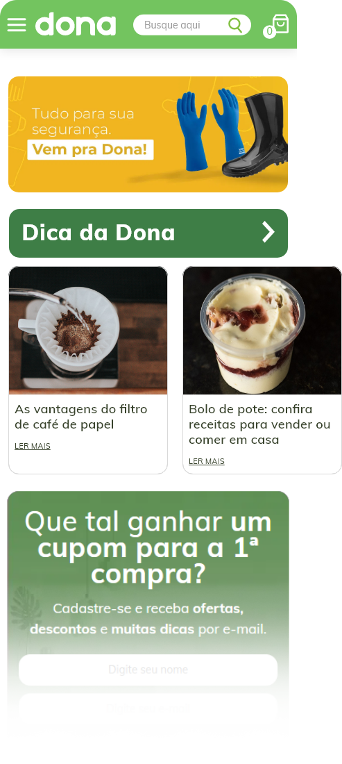 Mockup showing the blog and newsletter section on mobile.