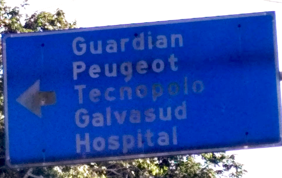 Deteriorated road sign.